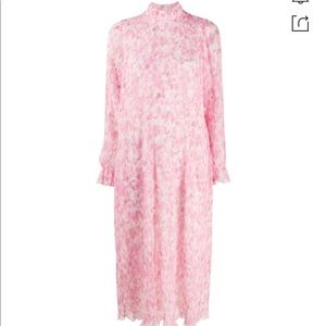 GANNI Georgette Pleated Dress